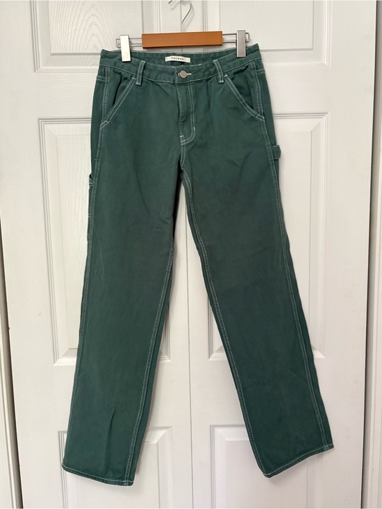 PacSun Denim - PacSun Low Rise Carpenter Pants Size 26 Green Contrast Stitch